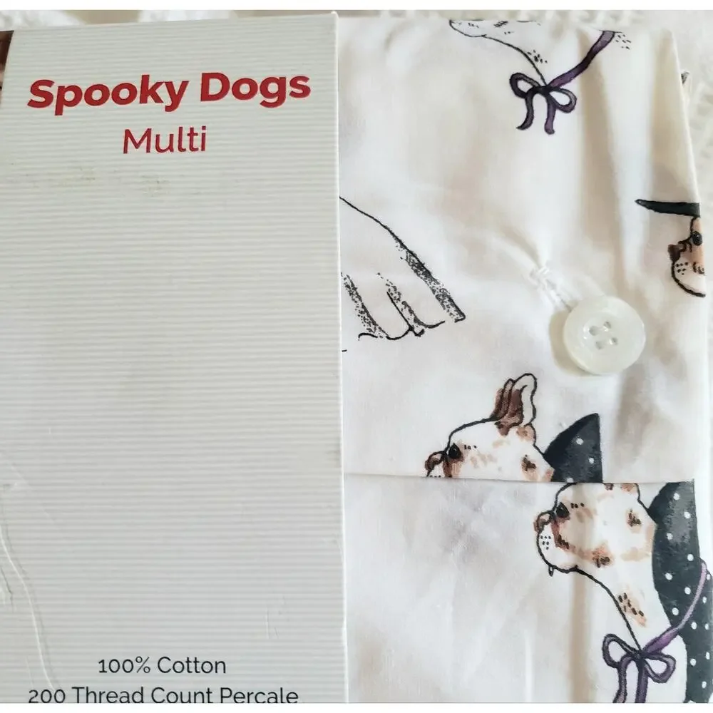Halloween Queen Sheet Set Cath Kidston Spooky Dogs French Bulldog Cotton NEW